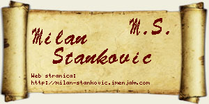 Milan Stanković vizit kartica